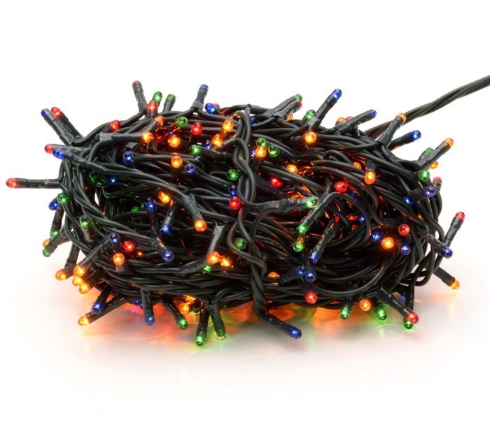 013591 Lumières de Noël MULTICOLORES 300 ampoules avec 8 effets et câble vert