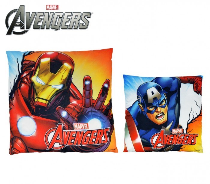 MV92345 Coussin décoratif carré 40x40 cm IRON MAN et CAPTAIN AMERICA Marvel