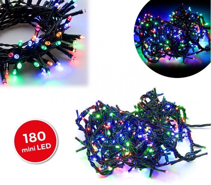 499111 Mini-lumières de Noël multicolores 180 LED 8 jeux de lumières 9,16 m