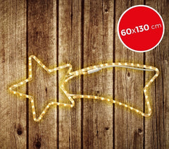 757228 Etoile filante de Noël lumière chaude cadre en métal 130 X 60 cm