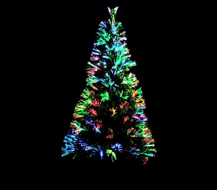 272394 Sapin de Noël noir en fibres optiques lumineuses multicolores 150 cm