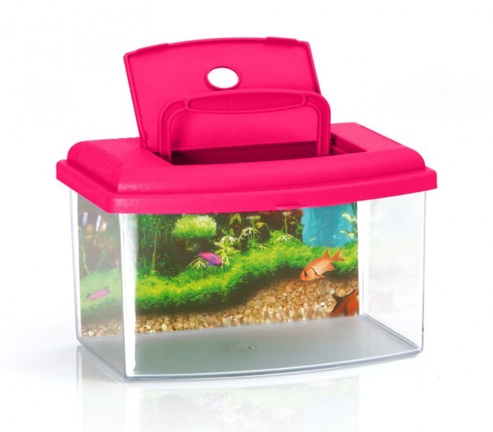 10636 Aquarium rectangulaire en plastique rigide 5,5L avec couvercle 28x20x17 cm