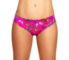 9956 Pack de 12 culottes brésiliennes drapées avec des papillons en 4 couleurs