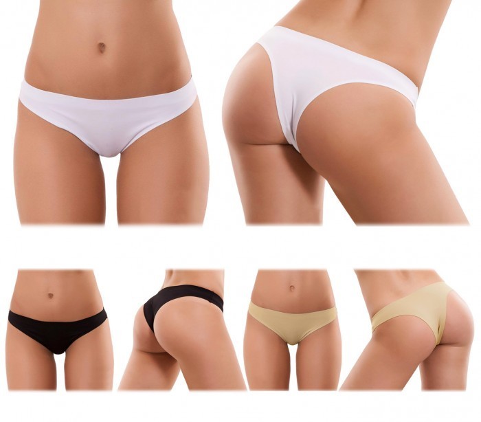 F6247 Pack de 6 culotes brésiliennes en coton BASIC confortables et pratiques