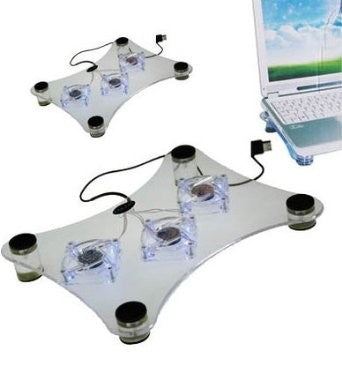 Support ordinateur portable avec 3 ventilateurs transparents usb
