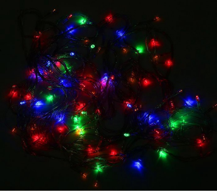 499678 Guirlande MULTICOLORES 240 LED 8 jeux de lumière câble transparent 11,56m