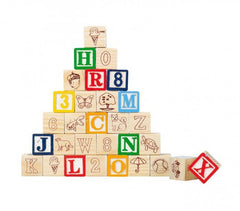 98304 Playset éducatif en bois cubes avec animaux, lettres et numéros 3x3 cm