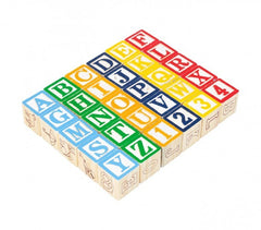 98304 Playset éducatif en bois cubes avec animaux, lettres et numéros 3x3 cm