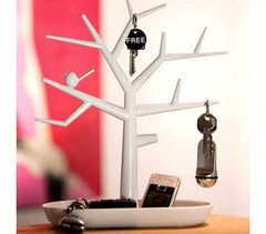 136198 Arbre à bijoux 29x24x12cm avec vide poche pour bijoux et boucle d'oreille