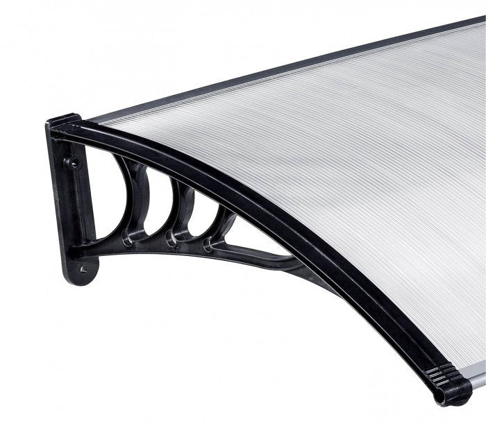 076214 Auvent d'extérieur en polycarbonate 90 x 150 cm toit modulaire