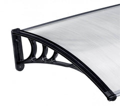 076214 Auvent d'extérieur en polycarbonate 90 x 150 cm toit modulaire