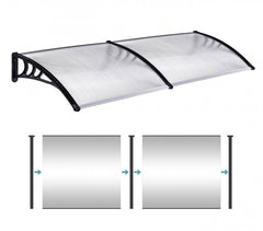 809904 Auvent d'extérieur en polycarbonate 80 x 120 cm toit modulaire