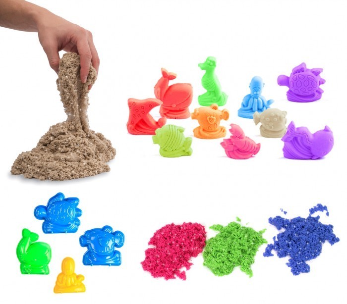 100489 Sable cinétique à modeler avec des moules Playset de la MER 300 gr