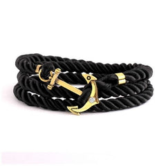 Bracelet Charm avec des paillettes corde nautique ancre bijoux unisexe
