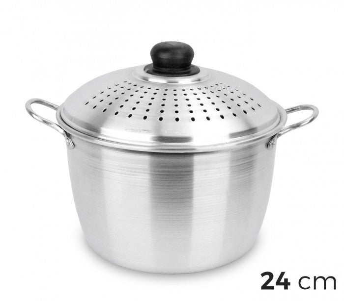 00749 Casserole égouttoir NAPOLEON 24 cm en aluminium avec couvercle perforé