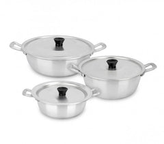 001683 Trio de casseroles 18-20-22 cm NAPOLEON en aluminium avec couvercles
