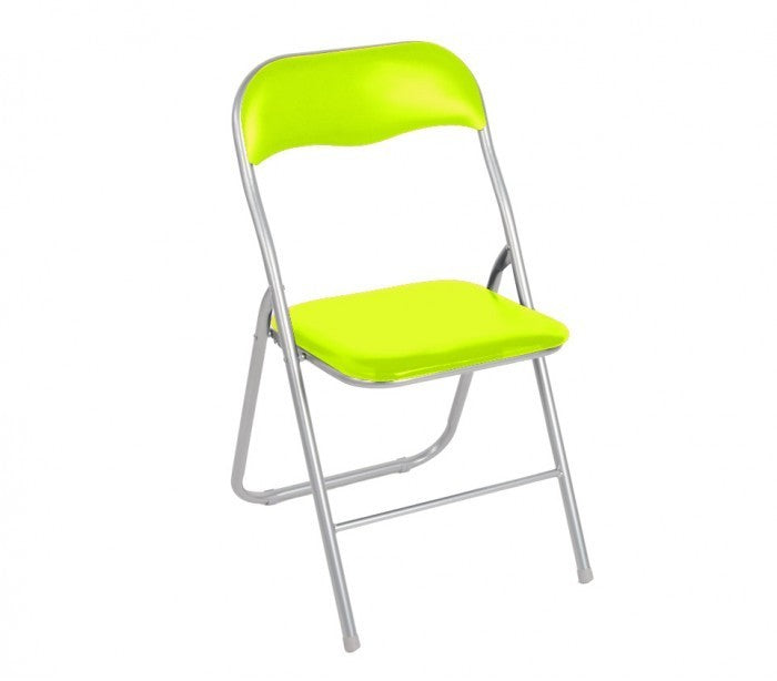 2008AN0816 Set de 4 chaises pliantes colorées ass. Lione rembourrées base métal