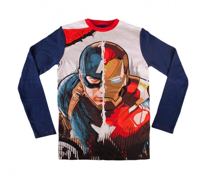 826346 Pyjama enfant imprimé Captain America en coton chaud de 6 à 12 ans
