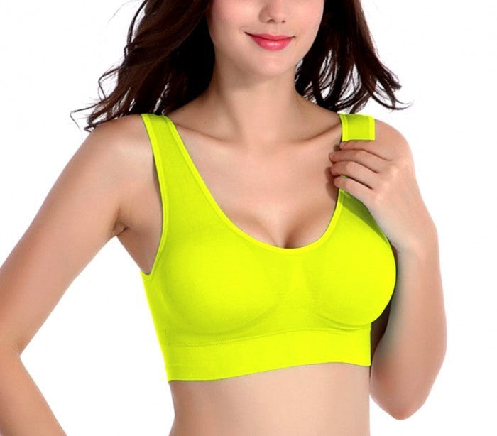 30005-12 Set de 6 brassières de sport moulantes ass. Magnolia bonnets rembourrés