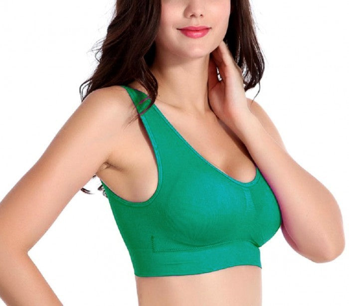 30005-12 Set de 6 brassières de sport moulantes ass. Marigold bonnets rembourrés