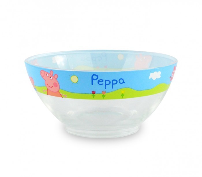 PP8106 Set de Petit-déjeuner Peppa Pig avec bol tasse et soucoupe en verre