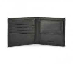 S09 Portefeuille noir Calvin Klein pour homme en vrai cuir avec porte-monnaie