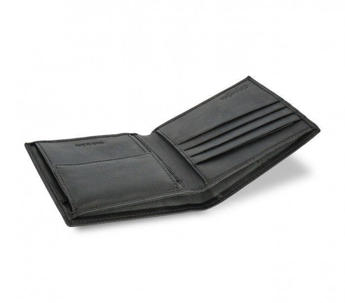 S09 Portefeuille noir Calvin Klein pour homme en vrai cuir avec porte-monnaie