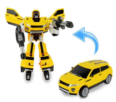37749 Power Robots convertibles en 2 modèles de voiture jaune et rouge avec des 