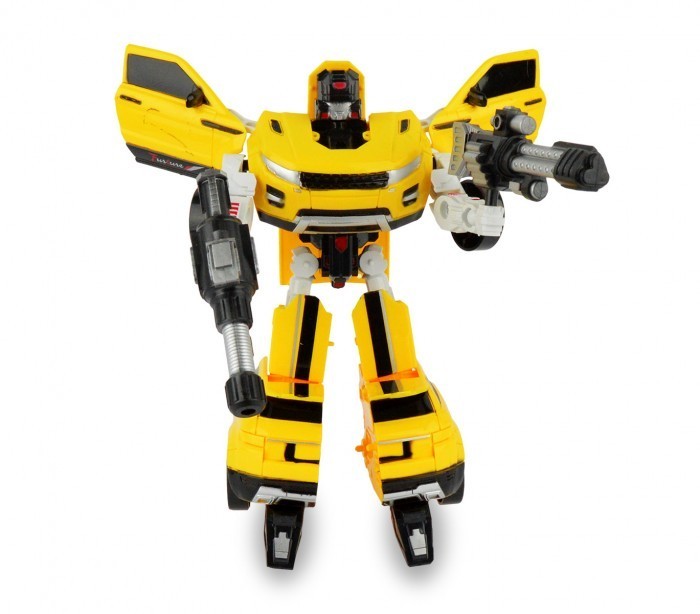 37749 Power Robots convertibles en 2 modèles de voiture jaune et rouge avec des 