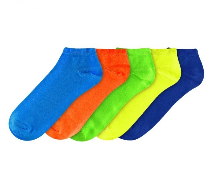 N803 Pack de 12 paires de soquettes Homme fluo en coton en plusieurs couleurs