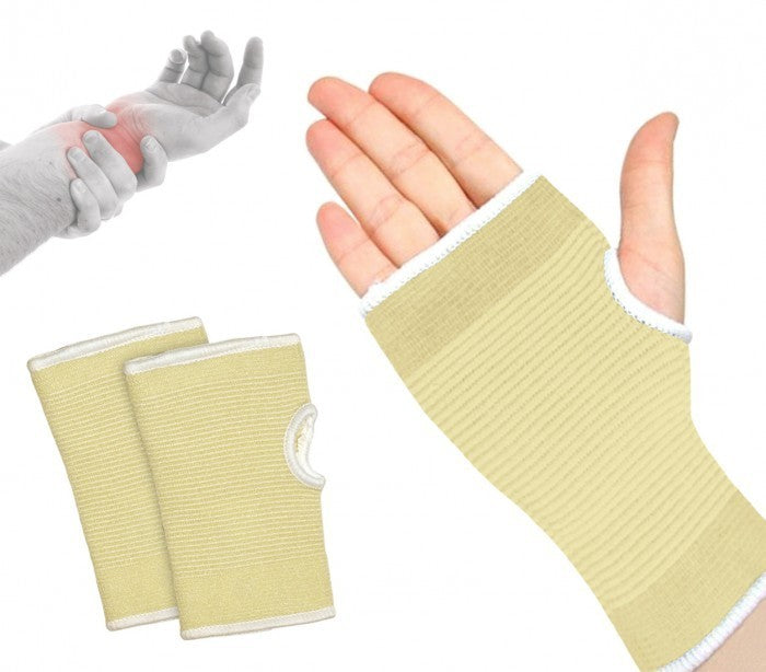 068089 Set de 2 bandes élastique DUNLOP beiges pour poignets en coton élastique