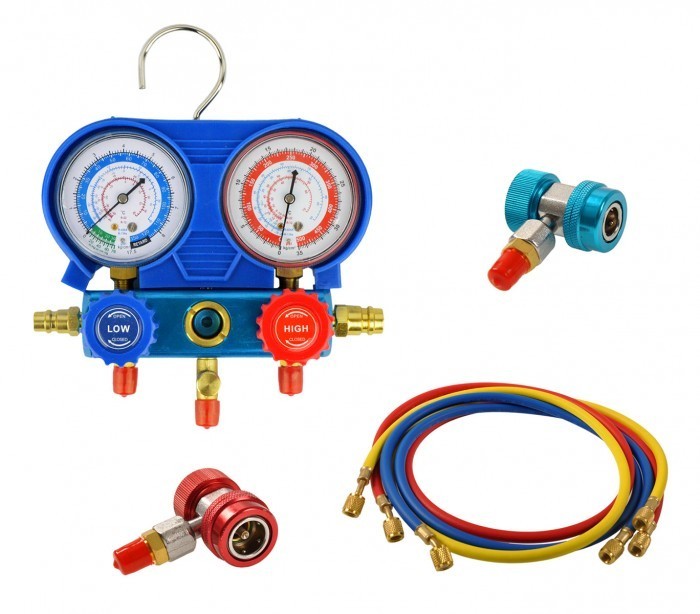 G02670 Set manomètres à 2 voies pour diagnostiquer climatiseurs et voitures