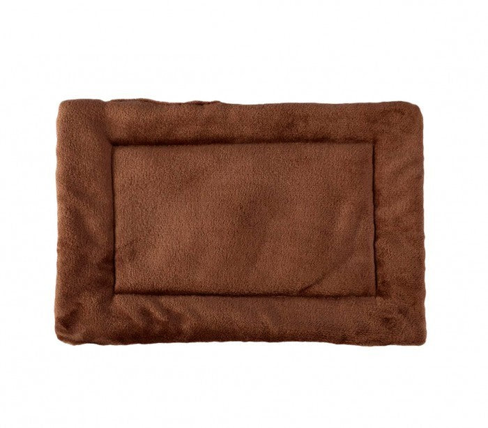 3003 Matelas doux en velours pour chiens taille M Marron 48 x 41 cm