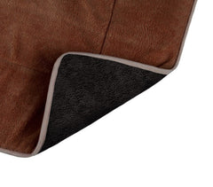 3003 Matelas doux en velours pour chiens taille M Marron 48 x 41 cm