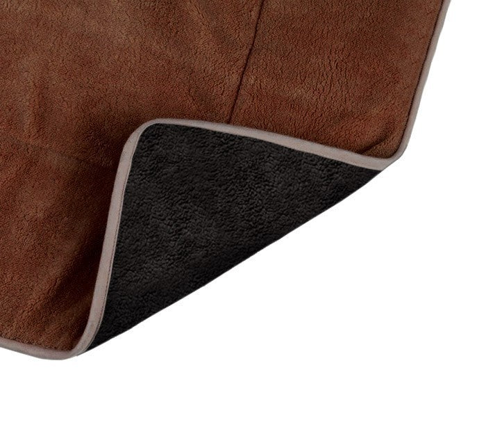 3004 Matelas doux en velours pour chiens taille L Marron 67 x 48 cm