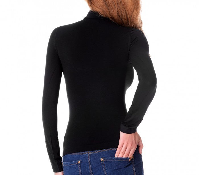 VKA21 Pack de 3 sous-pulls thermiques noirs à col cheminée avec doublure polaire