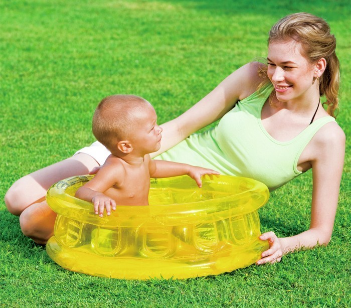 51112 Piscine gonflable enfant Bestway 3 couleurs 64 x 25 cm plancher gonflable