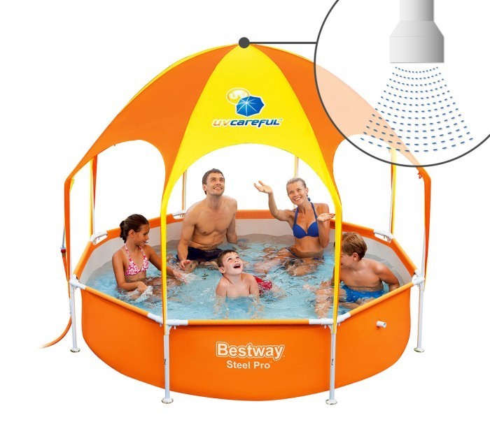 56432 Piscine Play Splash-In-Shade Bestway avec belvédère et douche 244x51 cm