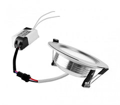 685631 Projecteur LED encastré rond chromé 9 Watt lumière froide avec verre mat