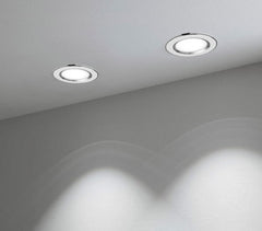 685631 Projecteur LED encastré rond chromé 9 Watt lumière froide avec verre mat