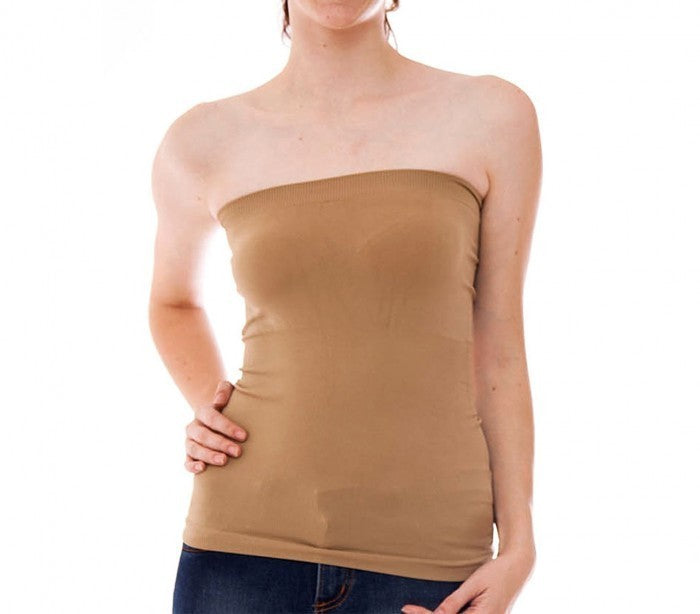 F3112 Pack de 6 tops bustiers longs assortiment de couleurs mod. Simple
