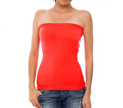 F3112 Pack de 6 tops bustiers longs assortiment de couleurs mod. Simple