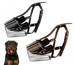 Muselière à panier art. 5811 en acier et en cuir 15 cm pour les grands chiens