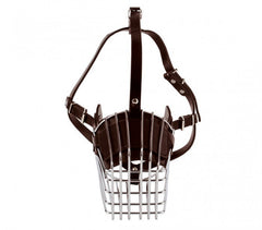 Muselière à panier art. 5811 en acier et en cuir 15 cm pour les grands chiens