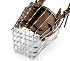 Muselière à panier art. 5811 en acier et en cuir 15 cm pour les grands chiens