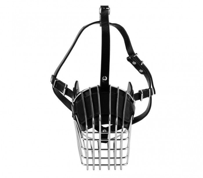 Muselière à panier art. 5811 en acier et en cuir 15 cm pour les grands chiens