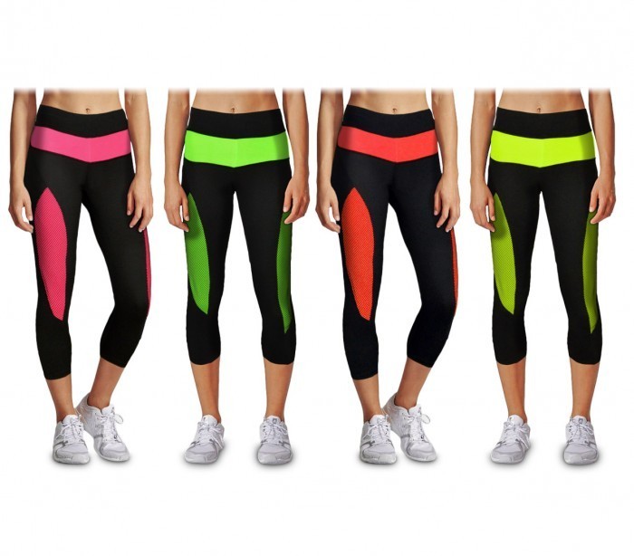 Leggings de sport KZ-178 femmes tissu technique gym et running longueur mollets