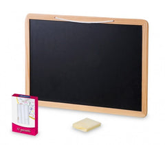 725319 Tableau ardoise murale noire CORSIVO de 50x40cm avec 12 craies + effaceur