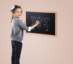 725319 Tableau ardoise murale noire CORSIVO de 50x40cm avec 12 craies + effaceur