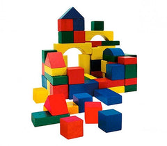 44026 Seau de blocs en bois 50 pcs approprié pour les enfants dès 2 ans